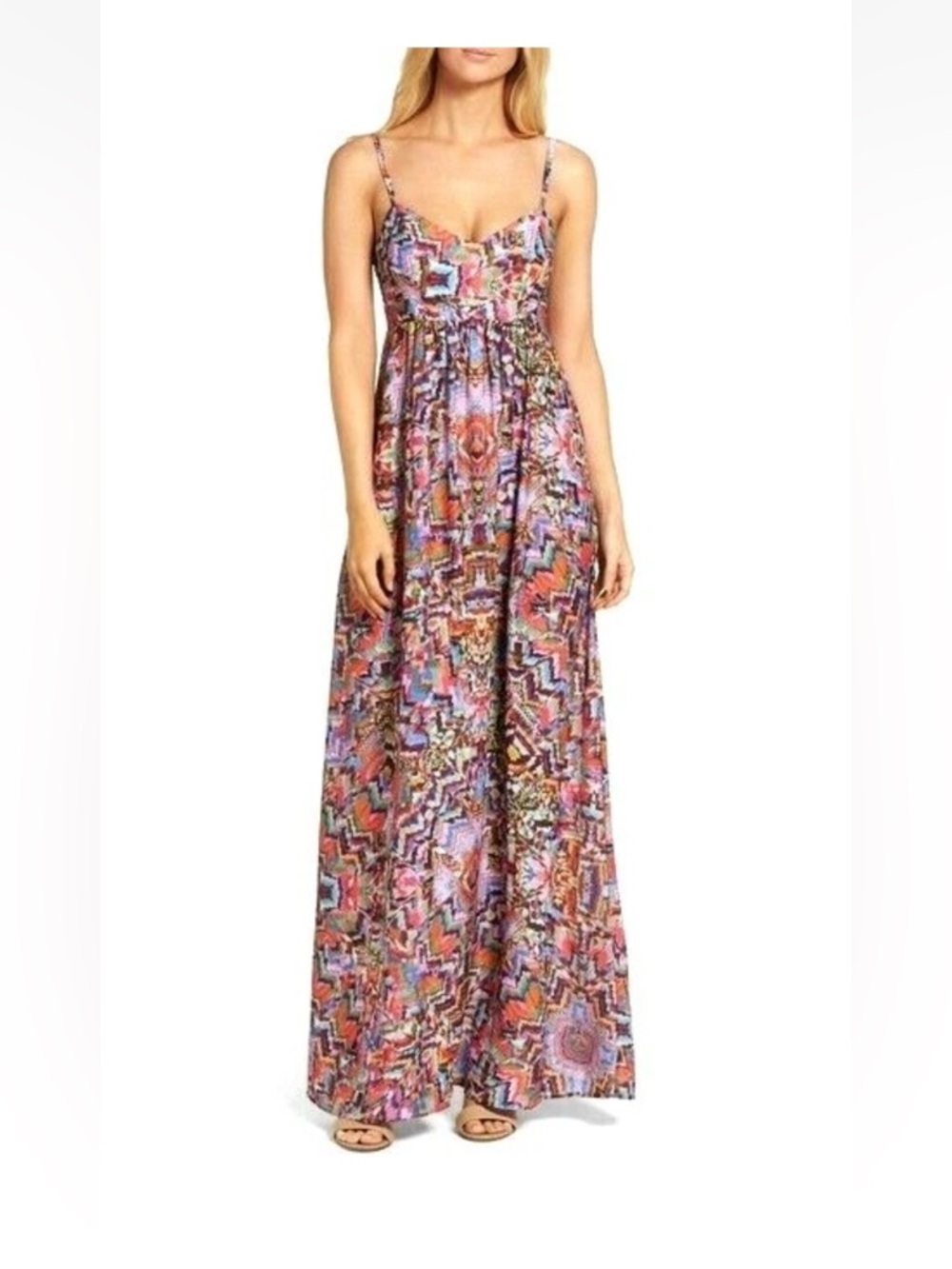 Felicity & Coco Colby Kalidis Printed Maxi Dress Women’s Large